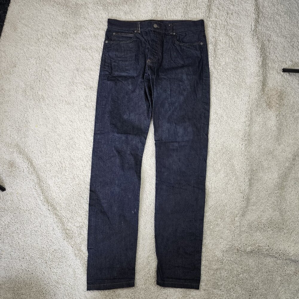 Balibaris Jeans Selvege Blue Cotton Denim Mens Size 32x33 Straight Fit USA Clean